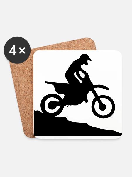 Motocross - Coasters (set of 4) - white