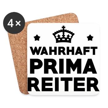 Reiten Reiter Reiterin Pferd Pferde Pony Western - Untersetzer (4er-Set) - Weiß - Vorne