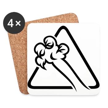 Griffes de chat / griffes en triangle (1c) - Dessous de verre (lot de 4) - blanc - Devant