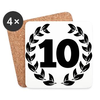 Number Number Number 10 - Coasters (set of 4) - white - Front