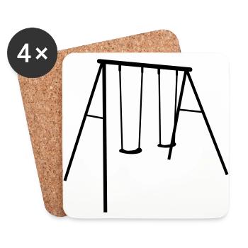 swing for children b1 - Coasters (set of 4) - white - Front