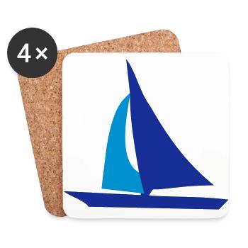 Segelboot - Untersetzer (4er-Set) - Weiß - Vorne
