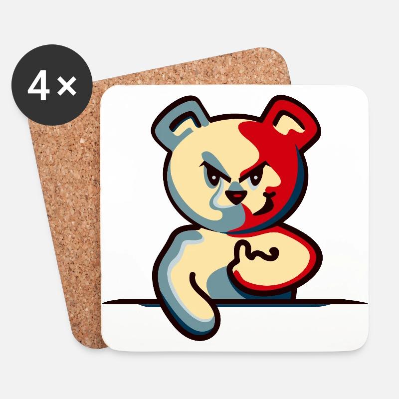 Teddy o Bär - Mir kann keener (teddy bear DDP) - Untersetzer (4er-Set) - Weiß