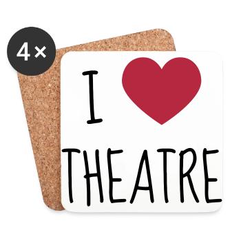 Theater / Theatre / Theaterleute / Schauspieler - Untersetzer (4er-Set) - Weiß - Vorne