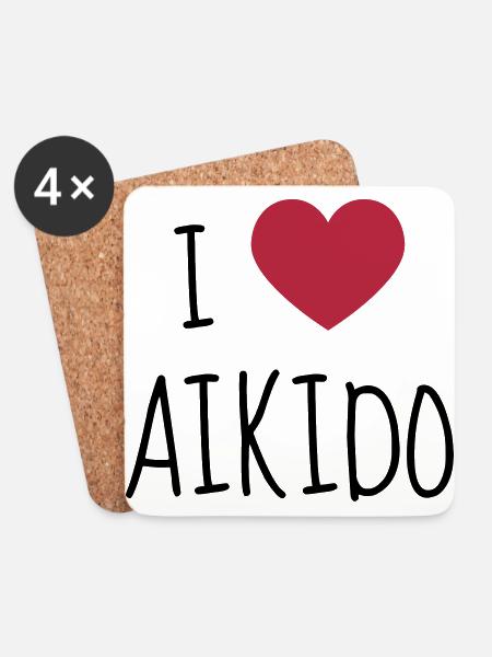 Aikido / Aikidoka / Martial art / Fight - Untersetzer (4er-Set) - Weiß