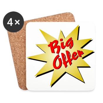 Offer / Angebot / Big Offer - Untersetzer (4er-Set) - Weiß - Vorne