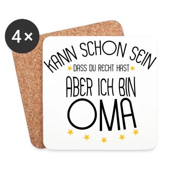 Oma - Untersetzer (4er-Set) - Weiß - Vorne
