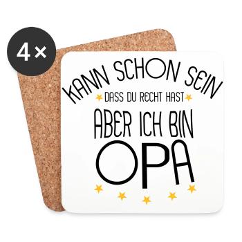 Opa - Untersetzer (4er-Set) - Weiß - Vorne