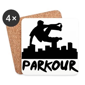 Free running in the city, parkour - Coasters (set of 4) - white - Front