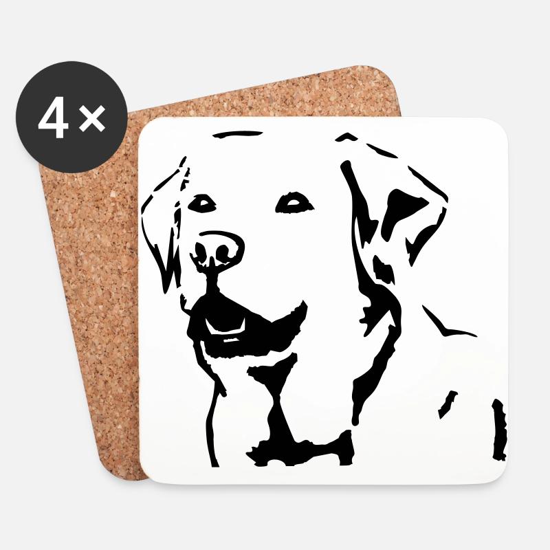 Hund, Labrodor Retriever - Untersetzer (4er-Set) - Weiß