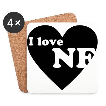 I love NF! - Coasters (set of 4) - white - Front