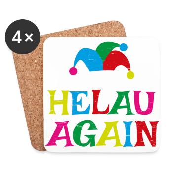 helau again karneval kostüm - Untersetzer (4er-Set) - Weiß - Vorne