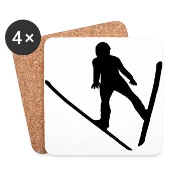 Ski Jumper - Dessous de verre (lot de 4) - blanc - Devant