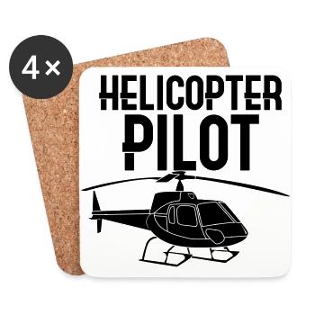 Helicopter pilot - Coasters (set of 4) - white - Front