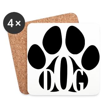 Dog, dog paw, man's best friend - Coasters (set of 4) - white - Front