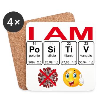 I am Positive - Coasters (set of 4) - white - Front