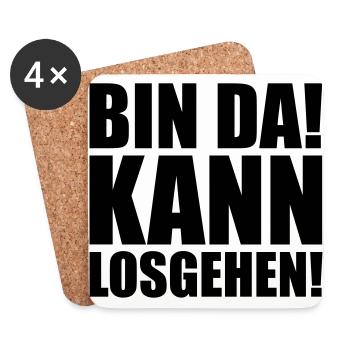 Bin da kann losgehen - Untersetzer (4er-Set) - Weiß - Vorne