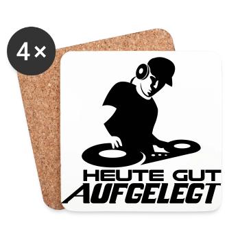 DJ Musik auflegen Club Disco House Techno - Untersetzer (4er-Set) - Weiß - Vorne