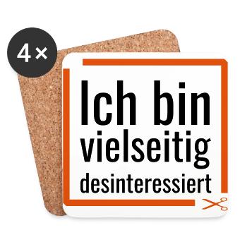 Ich bin vielseitig desinteressiert - Untersetzer (4er-Set) - Weiß - Vorne