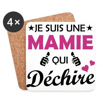 Je suis une mamie qui déchire - Dessous de verre (lot de 4) - blanc - Devant