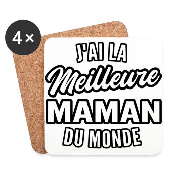 j'ai la meilleure maman du monde - Dessous de verre (lot de 4) - blanc - Devant