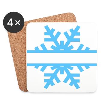 flocons de neige - Dessous de verre (lot de 4) - blanc - Devant