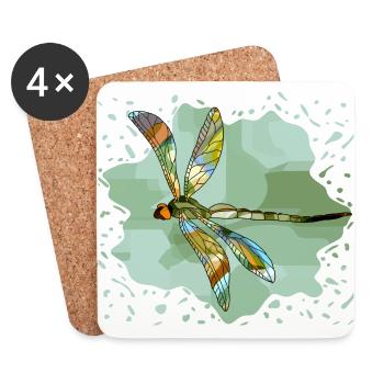 Libellule - Dessous de verre (lot de 4) - blanc - Devant