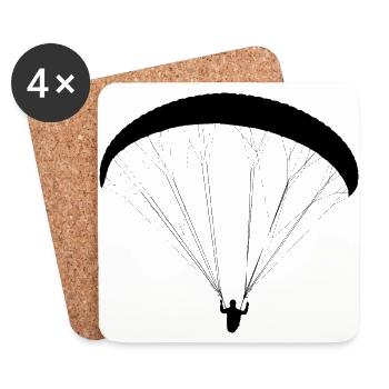 Paragliding Flying Paraglider Pilot Paragliding - Coasters (set of 4) - white - Front