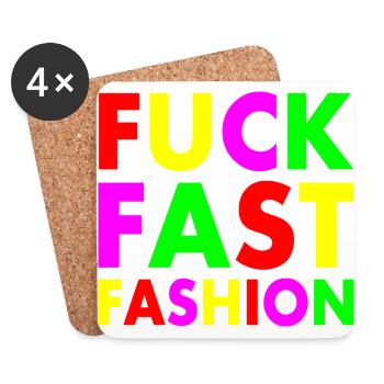 Fuck fast fashion - Coasters (set of 4) - white - Front