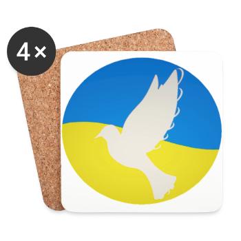 Ukraine Dove of Peace - No War - Coasters (set of 4) - white - Front
