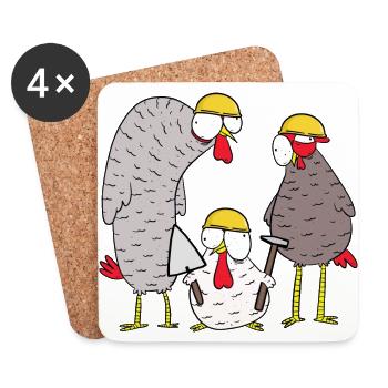 Construction site Construction Client Use Maurer Gewerbe - Coasters (set of 4) - white - Front