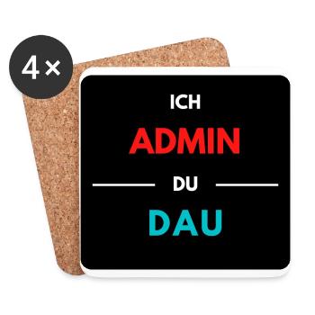 Ich Admin, du DAU 2 - Untersetzer (4er-Set) - Weiß - Vorne