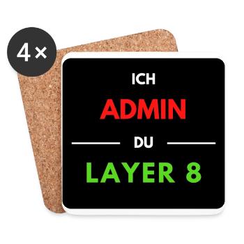 Ich Admin, du Layer 8 (1) - Untersetzer (4er-Set) - Weiß - Vorne