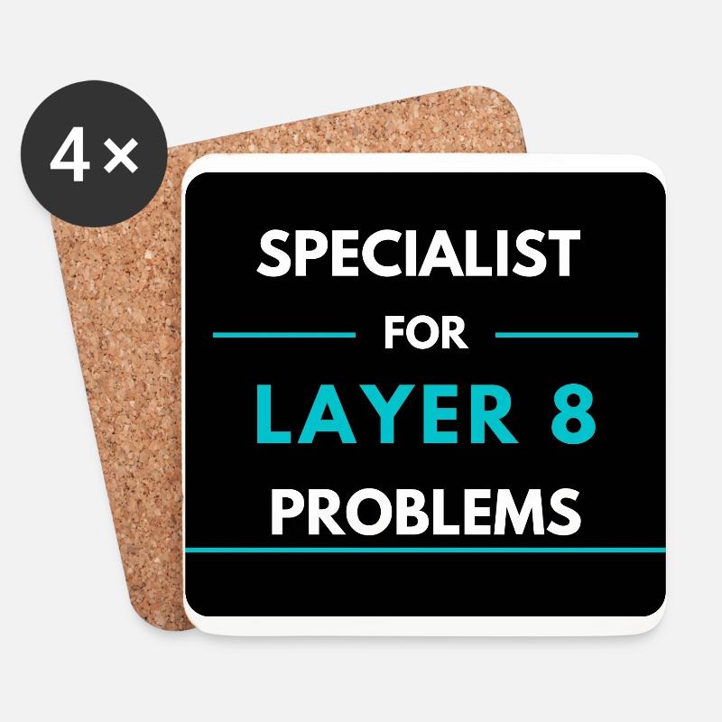 Specialist für Layer 8 Probleme (Blau) - Untersetzer (4er-Set) - Weiß