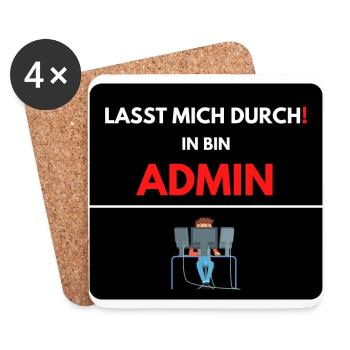 Las mich durch, ich bin Admin - Untersetzer (4er-Set) - Weiß - Vorne