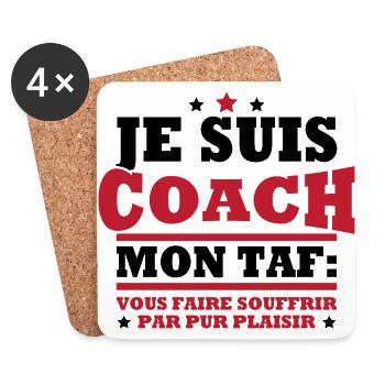 Coach mon taf vous faire souffrir humour sportif - Dessous de verre (lot de 4) - blanc - Devant