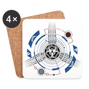 Tech Design Zukunft Technikfreaks - Untersetzer (4er-Set) - Weiß - Vorne