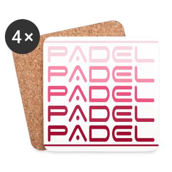 Padel Padeltennis magenta-Padel-space Paddle - Coasters (set of 4) - white - Front