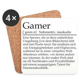Gamer Duden - Coasters (set of 4) - white - Front