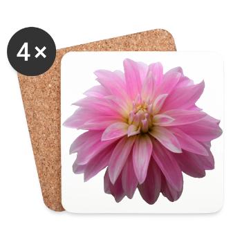 Fleur Rose Rose Fleur Fleurs Rose Rose Fleurs - Dessous de verre (lot de 4) - blanc - Devant