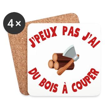 I can't I have wood to chop - Coasters (set of 4) - white - Front