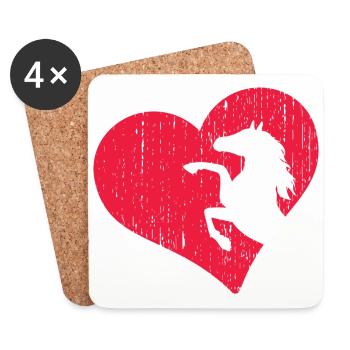 Horse Voltegieren Riding Lesson Horse Stable - Coasters (set of 4) - white - Front
