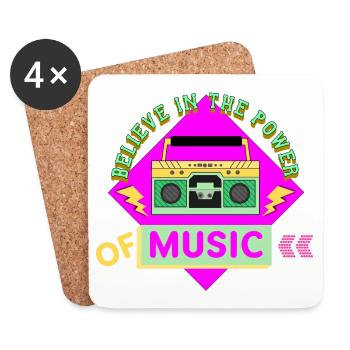 Glaube an die Kraft der Musik - Untersetzer (4er-Set) - Weiß - Vorne