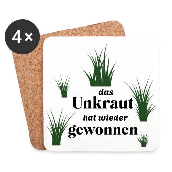 Unkraut - lustiger Spruch über Gartenarbeit/Garten - Untersetzer (4er-Set) - Weiß - Vorne