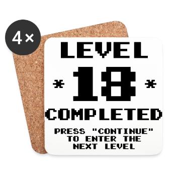 Level 18 years old - Coasters (set of 4) - white - Front