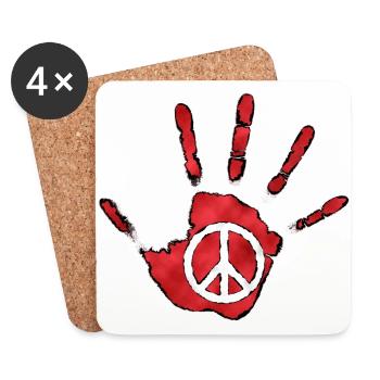 peace - Dessous de verre (lot de 4) - blanc - Devant