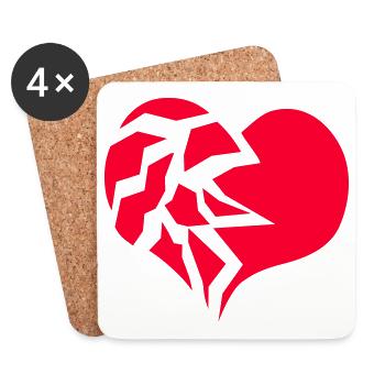 Broken Heart - Coasters (set of 4) - white - Front