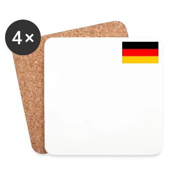 drapeau allemand sur le fond blanc sur votre cœur - Dessous de verre (lot de 4) - blanc - Devant