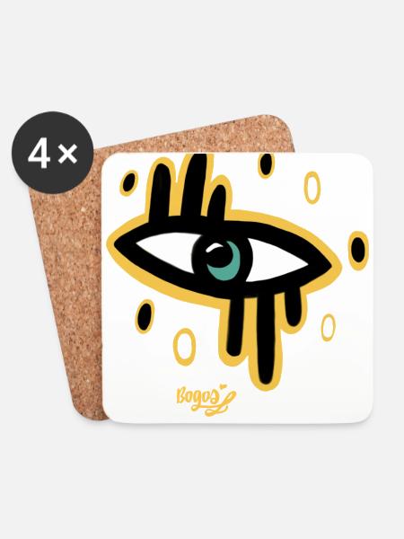 Auge - Untersetzer (4er-Set) - Weiß