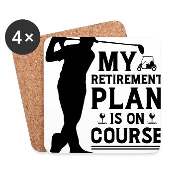 My Retirement Plan Golf Player Golfing Golf Course - Untersetzer (4er-Set) - Weiß - Vorne